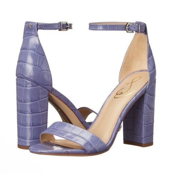 Sam Edelman Yaro Block Heel Ankle Strap Sandals in Dusty Violet Size 8 - Picture 1 of 11